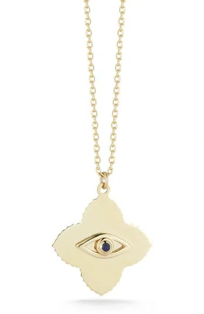Ember Fine Jewelry 14k Gold Sapphire Evil Eye Pendant Necklace