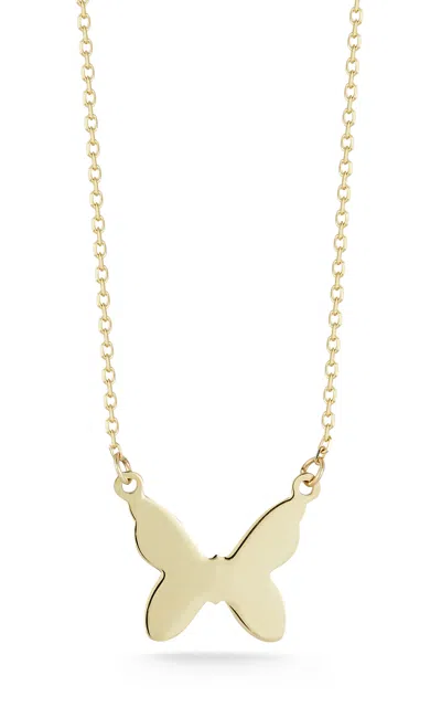 Ember Fine Jewelry 14k Gold Small Butterfly Necklace In Multi