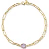 Ember Fine Jewelry 14k Gold Stone Bracelet In Gold/amethyst