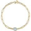 Ember Fine Jewelry 14k Gold Stone Bracelet In Gold/blue Topaz