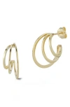Ember Fine Jewelry 14k Gold Three Ring Hoop Earrings In Gold