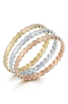 Ember Fine Jewelry 14k Gold Tricolor Ring Set In Gold