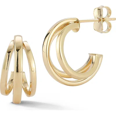 Ember Fine Jewelry 14k Gold Triple Ring Hoop Earrings