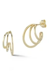 Ember Fine Jewelry 14k Gold Triple Ring Hoop Earrings In Gold