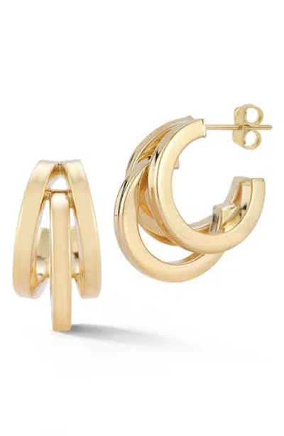Ember Fine Jewelry 14k Gold Triple Ring Hoop Earrings