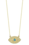 Ember Fine Jewelry 14k Gold Turquoise Evil Eye Pendant Necklace In Gold