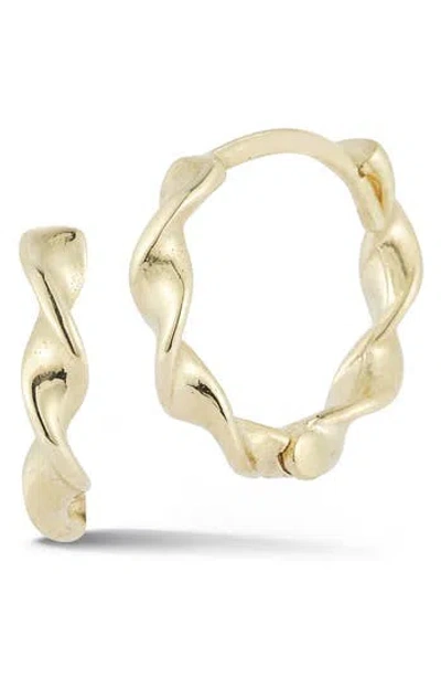 Ember Fine Jewelry 14k Gold Twist Huggie Hoop Earrings