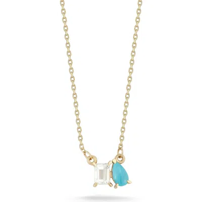 Ember Fine Jewelry 14k Gold White Topaz & Rhodolite Pendant Necklace