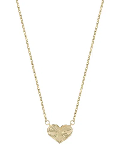 Ember Fine Jewelry 14k Heart Necklace In Metallic