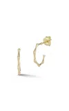 Ember Fine Jewelry Italian 14k Yellow Gold Bamboo-shaped Hoop Earrings In Multi