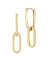 Ember Fine Jewelry 14k Yellow Gold Oval Drop Huggie Hoop Earrings
