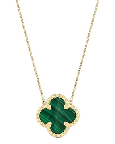 Ember Fine Jewelry 14k Malachite Clover Necklace In Gold