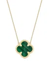 Ember Fine Jewelry 14k Malachite Clover Necklace