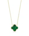 Ember Fine Jewelry 14k Malachite Clover Necklace
