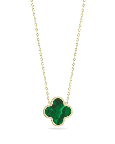 Ember Fine Jewelry 14k Malachite Clover Necklace