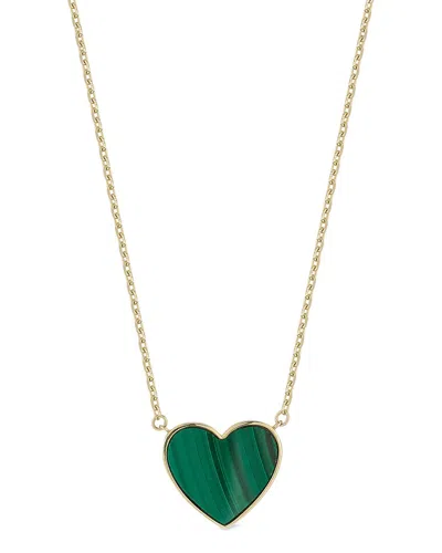 Ember Fine Jewelry 14k Gold Malachite Heart Pendant Necklace