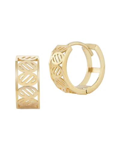 Ember Fine Jewelry 14k Open Work Huggie Earrings In Gray