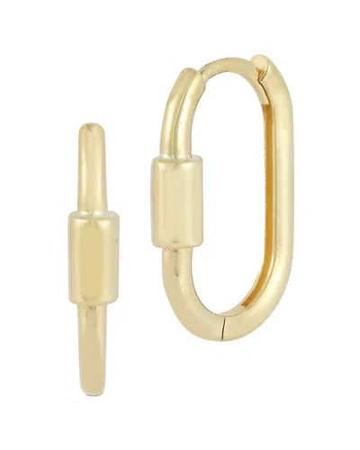 Ember Fine Jewelry Oval Lock Huggie Hoop Earrings In Gold