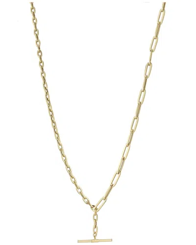 Ember Fine Jewelry 14k Paperclip Link T Bar Necklace In Gold