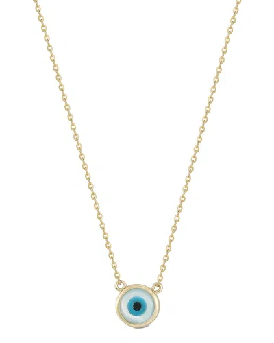 Ember Fine Jewelry 14k Pearl Evil Eye Necklace In Gold