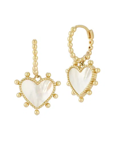 Ember Fine Jewelry 14k Pearl Heart Huggie Earrings In Gold