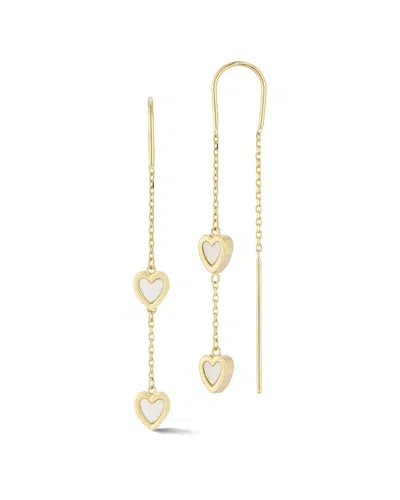 Ember Fine Jewelry 14k Pearl Heart Threader Earrings