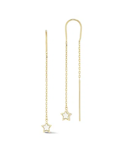 Ember Fine Jewelry 14k Pearl Star Threader Earrings In Gold