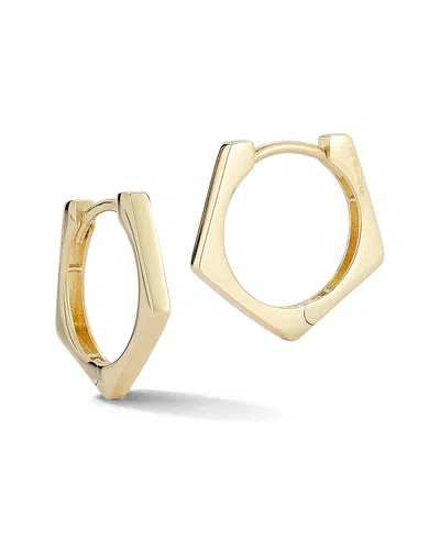 Ember Fine Jewelry Pentagon Huggie Hoop Earrings In Gold