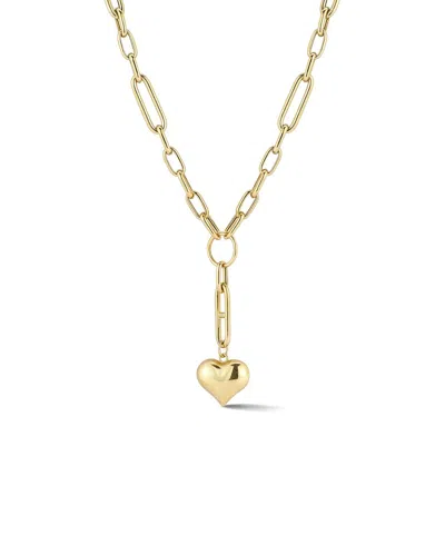 Ember Fine Jewelry 14k Puffed Heart Y Necklace In Gold