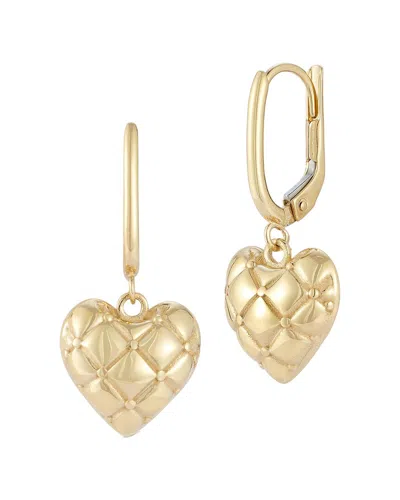 Ember Fine Jewelry 14k Quilted Heart Drop Earrings In Gold