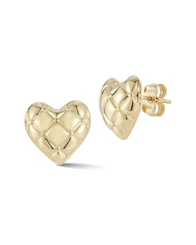 Ember Fine Jewelry 14k Quilted Heart Studs In Gold