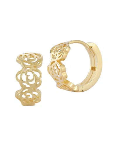 Ember Fine Jewelry 14k Rose Huggie Earrings In Metallic