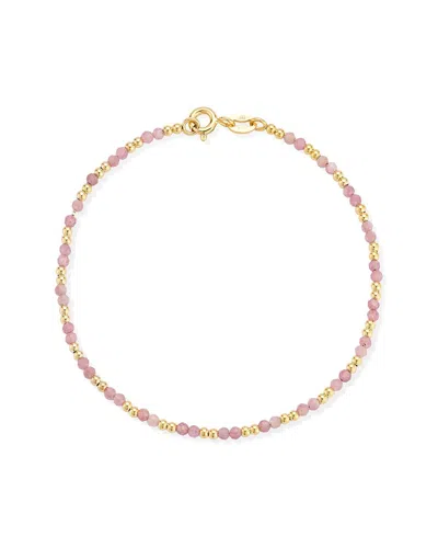 Ember Fine Jewelry 14k Rose Quartz Bead Bracelet In Gold