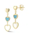 Ember Fine Jewelry 14k Turquoise & Pearl Heart Drop Earrings