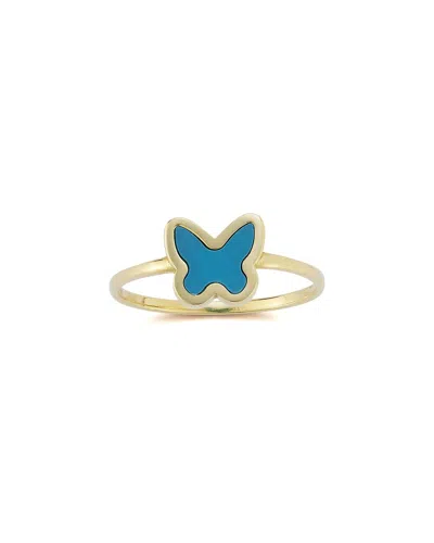 Ember Fine Jewelry 14k Turquoise Butterfly Ring In Gold