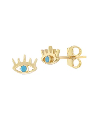 EMBER FINE JEWELRY EMBER FINE JEWELRY 14K TURQUOISE EVIL EYE STUDS