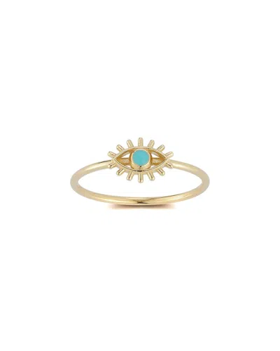 Ember Fine Jewelry Turquoise Evil Eye Ring In 14k Gold