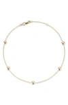 Ember Fine Jewelry 14k Yellow Gold Button Station Anklet In Gold
