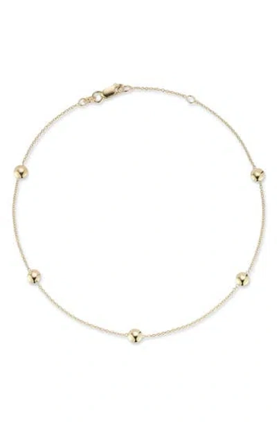 Ember Fine Jewelry 14k Yellow Gold Button Station Anklet