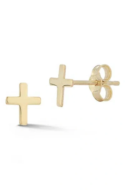 Ember Fine Jewelry 14k Yellow Gold Cross Stud Earrings In 14k Gold