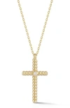 Ember Fine Jewelry 14k Yellow Gold Diamond Cross Pendant Necklace In Gold