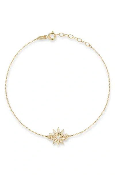 Ember Fine Jewelry 14k Yellow Gold Diamond Flower Bracelet