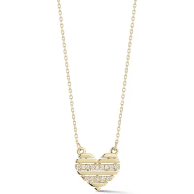 Ember Fine Jewelry 14k Yellow Gold Diamond Heart Pendant Necklace