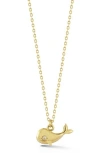 Ember Fine Jewelry 14k Yellow Gold Diamond Whale Pendant Necklace In Gold