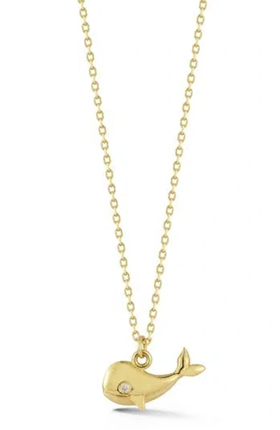 Ember Fine Jewelry 14k Yellow Gold Diamond Whale Pendant Necklace