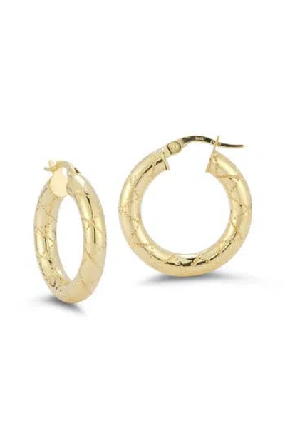 Ember Fine Jewelry 14k Yellow Gold Dotted Huggie Hoop Earrings