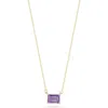 Ember Fine Jewelry 14k Yellow Gold Emerald Cut Amethyst Pendant Necklace In Purple