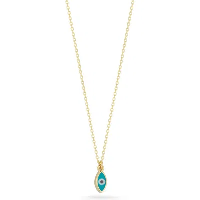 Ember Fine Jewelry 14k Yellow Gold Enamel Evil Eye Pendant Necklace