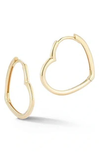 Ember Fine Jewelry 14k Yellow Gold Heart Huggie Hoop Earrings