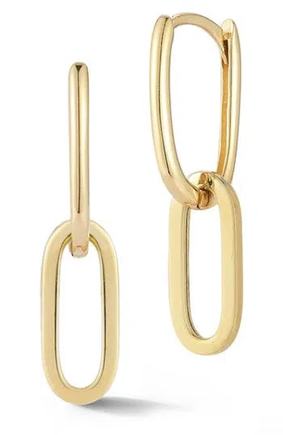 Ember Fine Jewelry 14k Yellow Gold Oval Drop Huggie Hoop Earrings